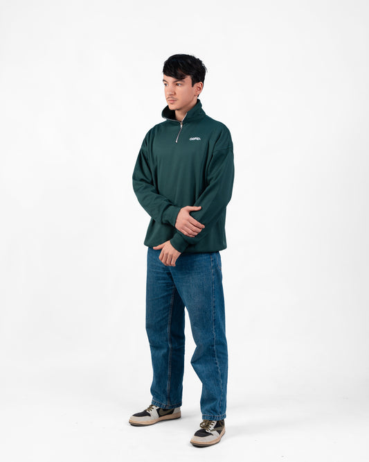 GRIND HALF ZIP PREMIUM - GREEN