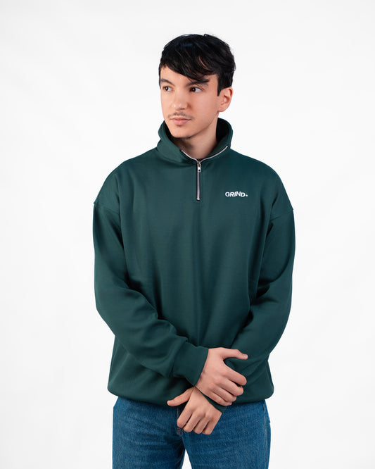 GRIND HALF ZIP PREMIUM - GREEN